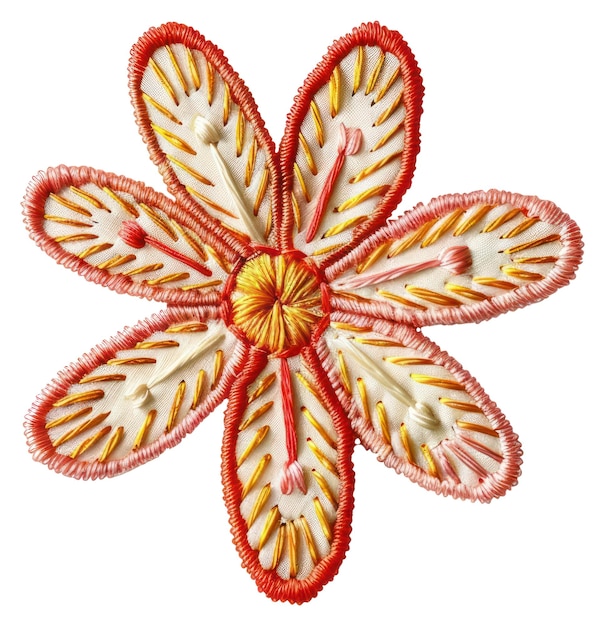 Floral embroidered patch